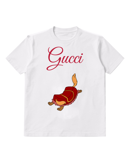 White Running Brown Turtle Graphic T-Shirt - front product view