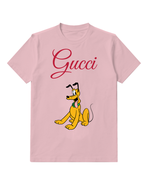 Blush Pink Seated Green Collar Dog Graphic T-Shirt - front product view