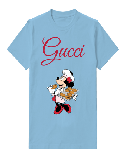 Sky Blue Minnie Mouse Baking Cookies Graphic T-Shirt - front product view