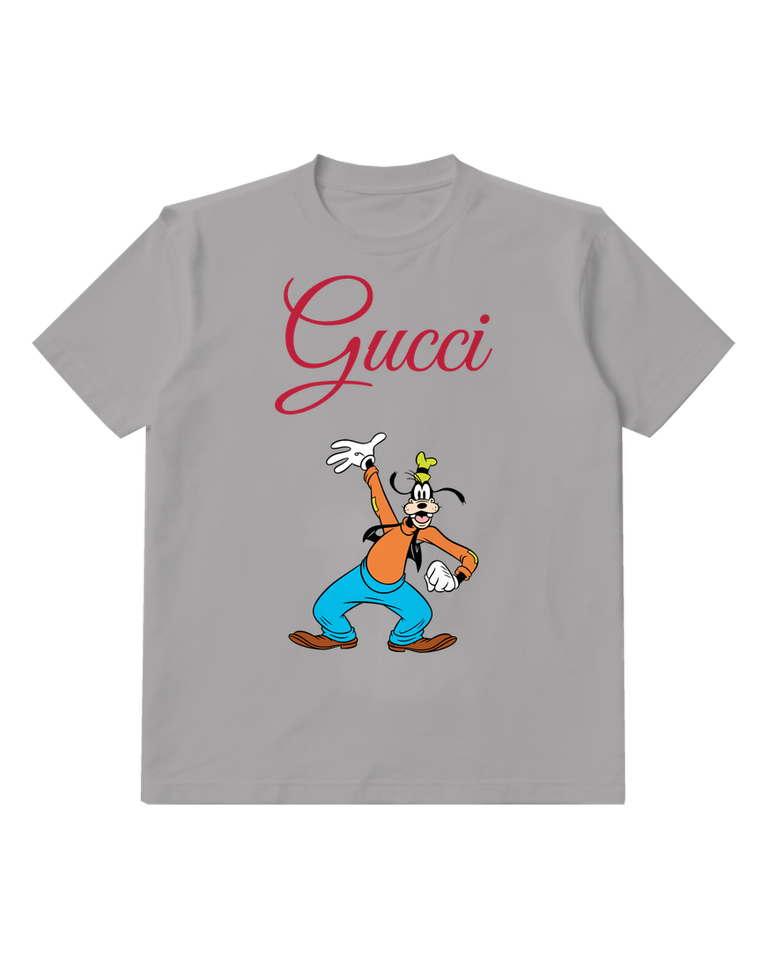 Gray Goofy Dancing Energetically Crew Neck Graphic T-Shirt - front product view