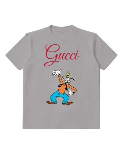Gray Goofy Dancing Energetically Crew Neck Graphic T-Shirt - front product view