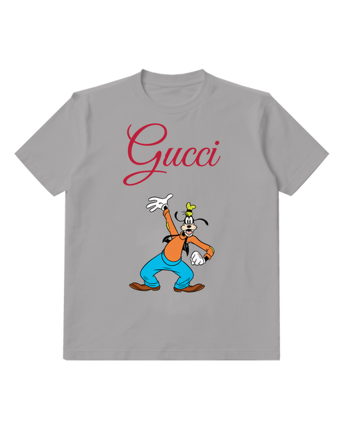 Gray Goofy Dancing Energetically Crew Neck Graphic T-Shirt - front product view