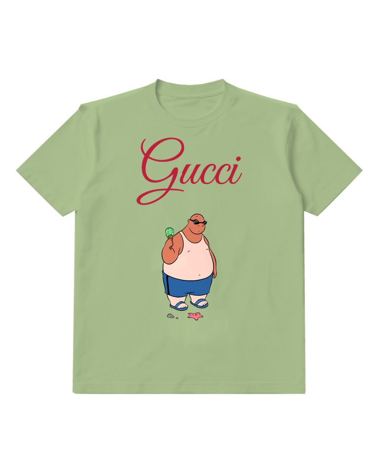 Sage Green Pink Vest Beach Companion Graphic T-Shirt - front product view