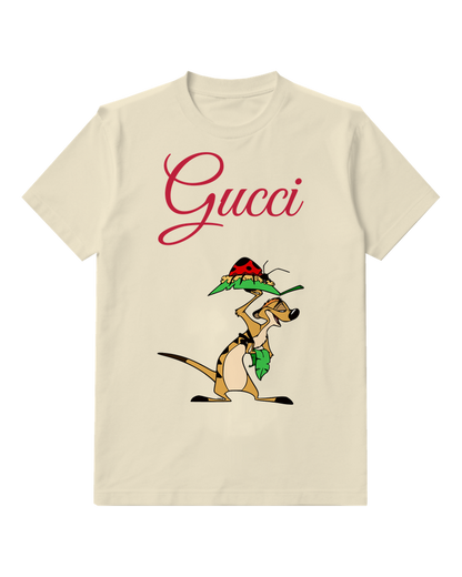 Ivory Feather Hat Meerkat Graphic T-Shirt - front product view