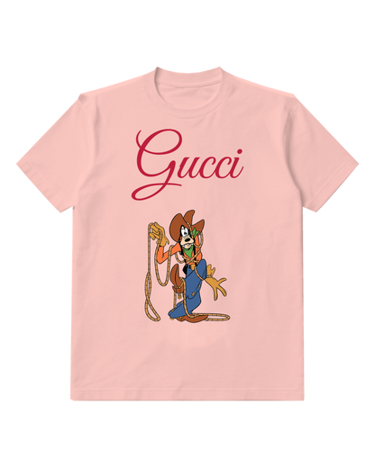 Blush Pink Cowboy Goofy In Kneeling Pose Graphic T-Shirt - front product view