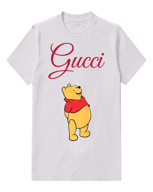 Light Gray Winnie The Pooh Standing Upright Graphic T-Shirt - front product view