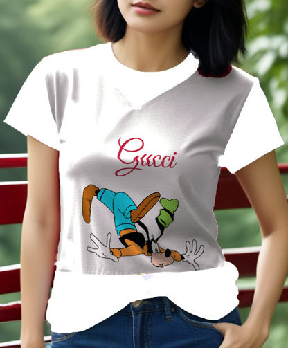 White Upside Down Dog Graphic T-Shirt - styled view 4