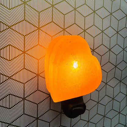 Heart‑Shaped Plug‑In Wall Night Light Warm Amber Accent Lighting For Hallway And Bedroom