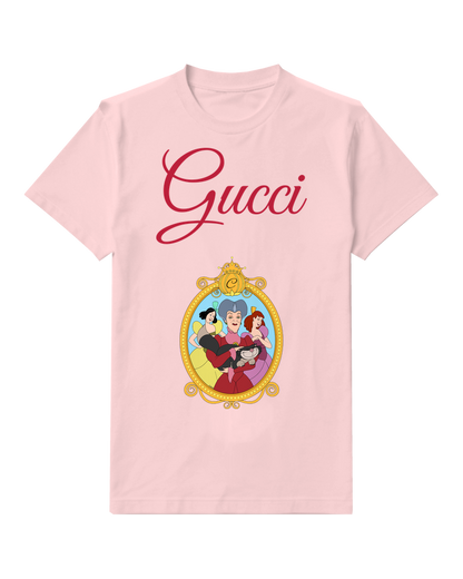 Blush Pink Mouse Ornate Oval Frame Graphic T-Shirt - front product view