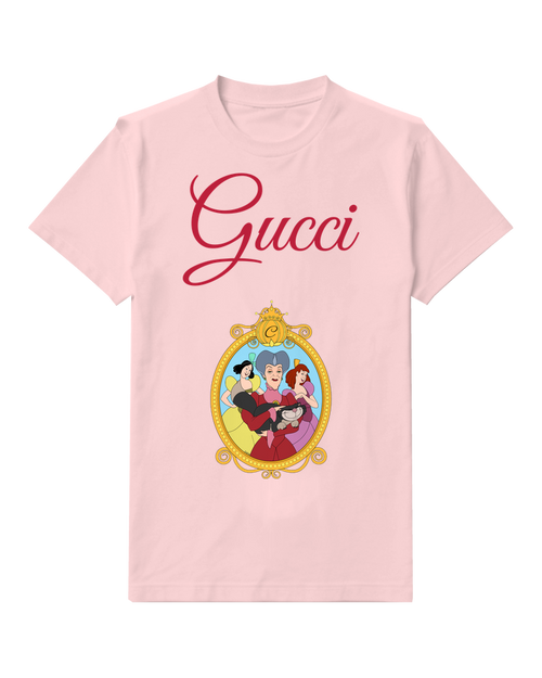 Blush Pink Mouse Ornate Oval Frame Graphic T-Shirt - front product view