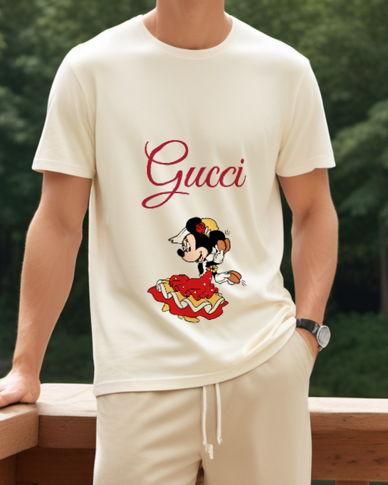 Ivory Minnie Mouse Flamenco Dancing Graphic T-Shirt - model wearing view