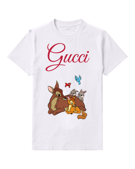 White Fawn Woodland Friends Graphic T-Shirt - front product view