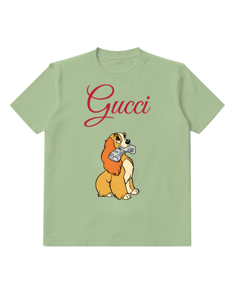 Sage Green Lady Sitting Holding Newspaper Graphic T-Shirt - front product view