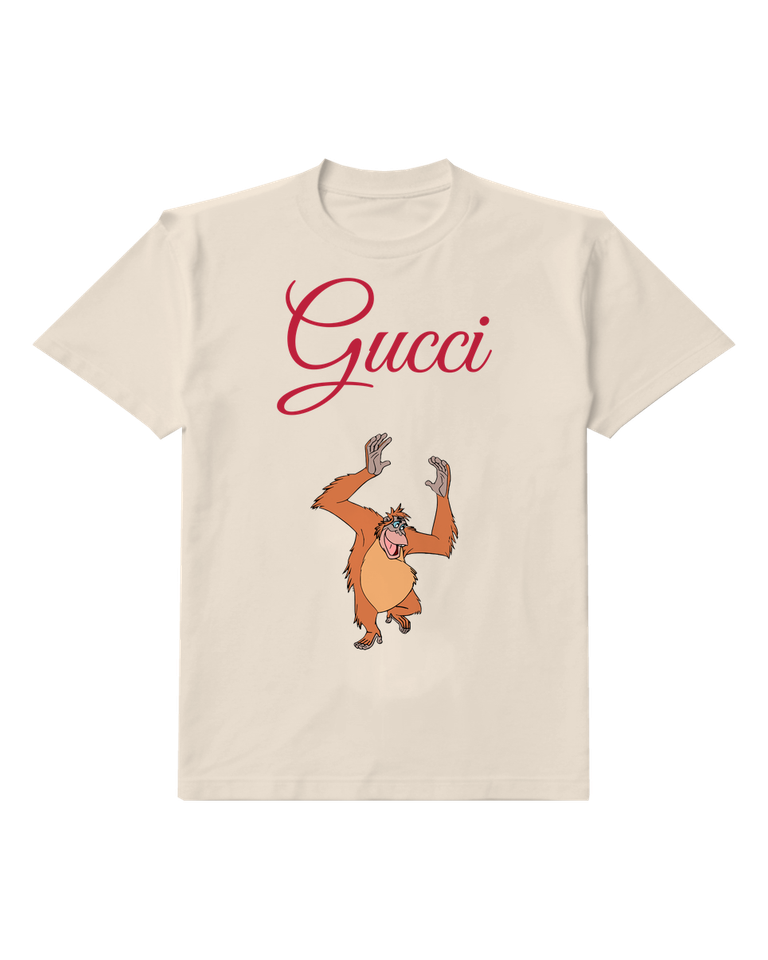 Ivory King Louie Arms Raised Joyful Expression Graphic T-Shirt - front product view