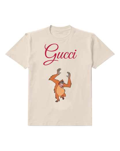 Ivory King Louie Arms Raised Joyful Expression Graphic T-Shirt - front product view