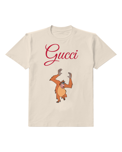 Ivory King Louie Arms Raised Joyful Expression Graphic T-Shirt - front product view