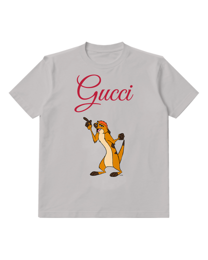 Light Gray Timon Pointing Upward With Joy Graphic T-Shirt - front product view