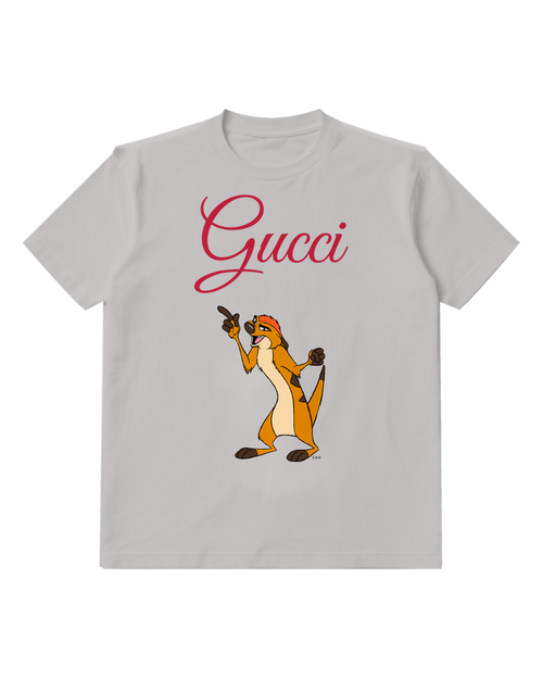 Light Gray Timon Pointing Upward With Joy Graphic T-Shirt - front product view