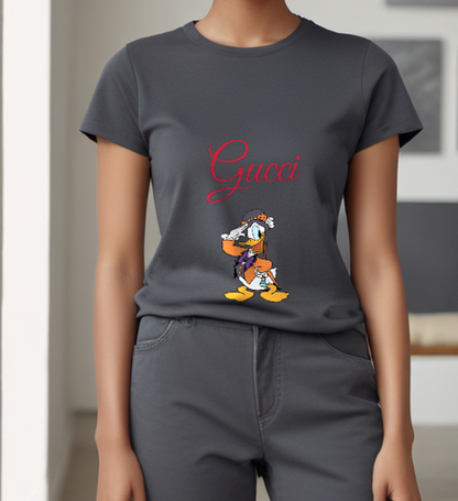 Charcoal Gray Aviator Duck Graphic T-Shirt - styled view 1