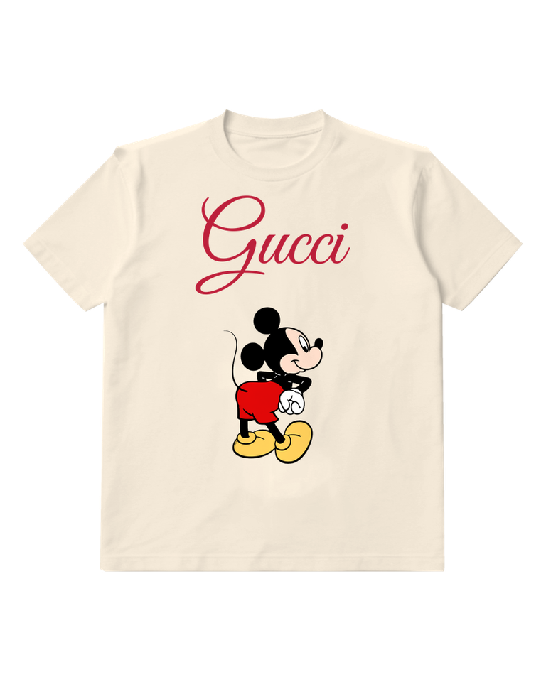 Ivory Mickey Mouse Standing Sideways Graphic T-Shirt - front product view