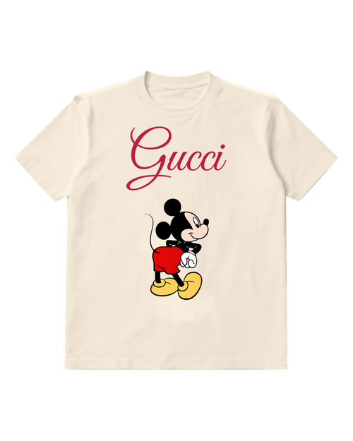 Ivory Mickey Mouse Standing Sideways Graphic T-Shirt - front product view