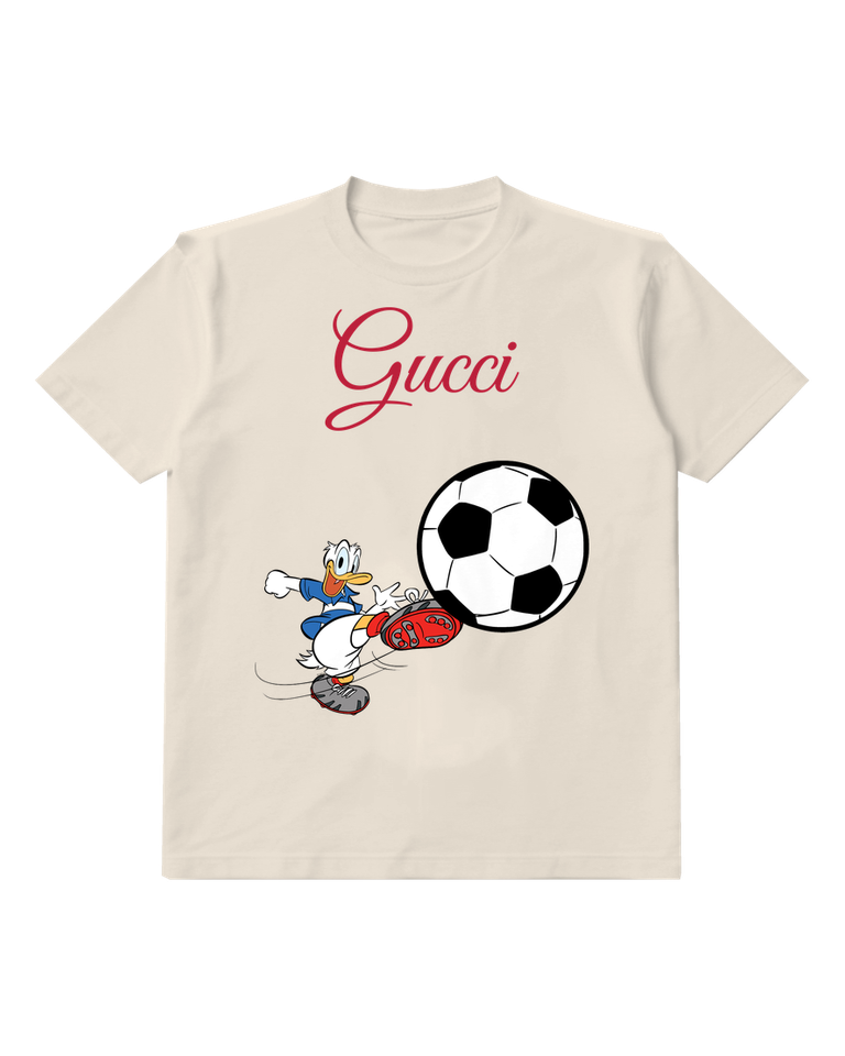 Ivory Duck Oversized Soccer Ball Graphic T-Shirt - front product view