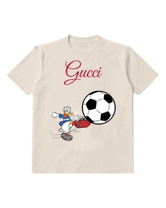 Ivory Duck Oversized Soccer Ball Graphic T-Shirt - front product view
