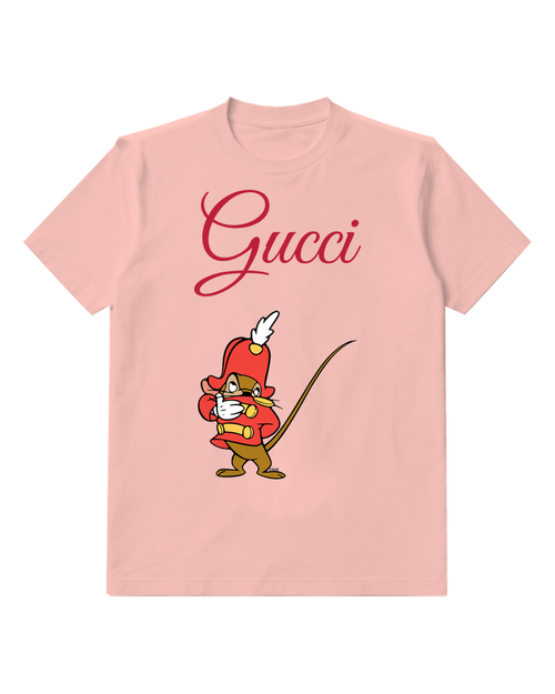 Blush Pink Timothy Mouse In Military Pose Graphic T-Shirt - front product view