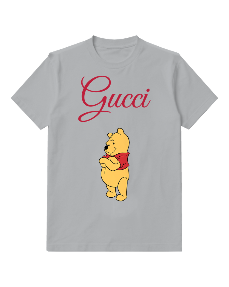 Light Gray Clasped Hands Bear Graphic T-Shirt - front product view