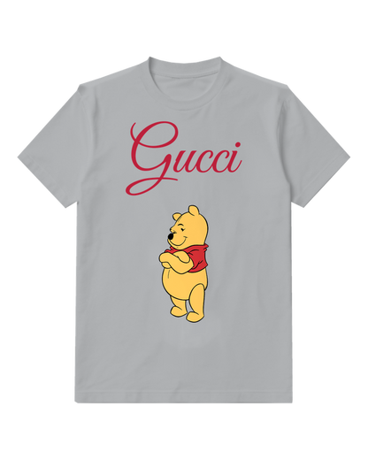 Light Gray Clasped Hands Bear Graphic T-Shirt - front product view