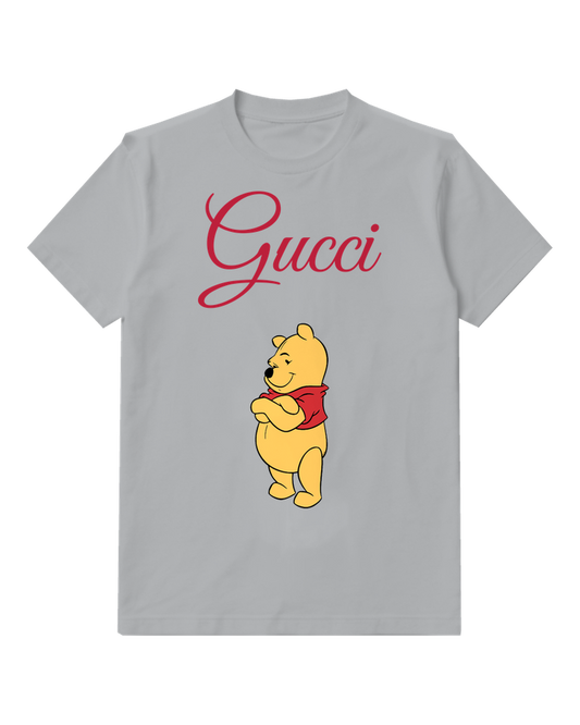 Light Gray Clasped Hands Bear Graphic T-Shirt - front product view
