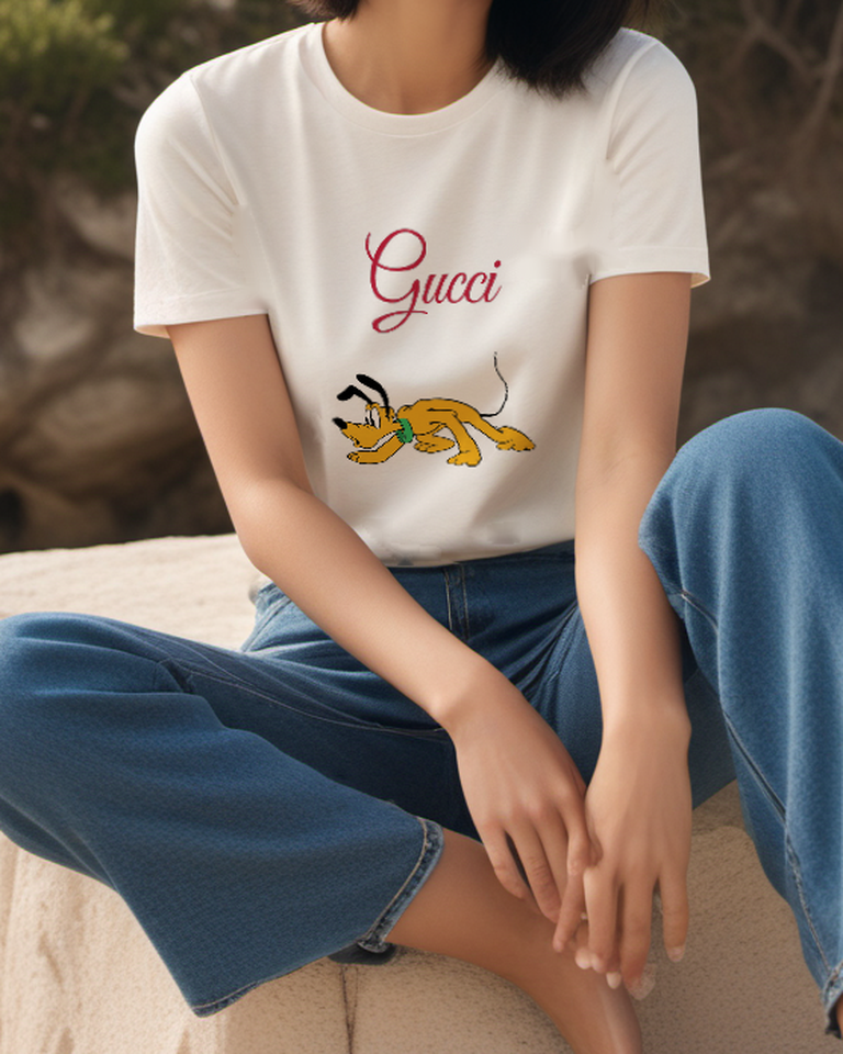 Ivory Sneaking Yellow Dog Graphic T-Shirt - styled view 4