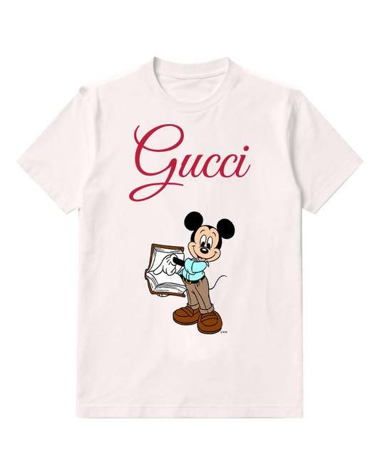 White Mouse Framed Picture Graphic T-Shirt - front product view