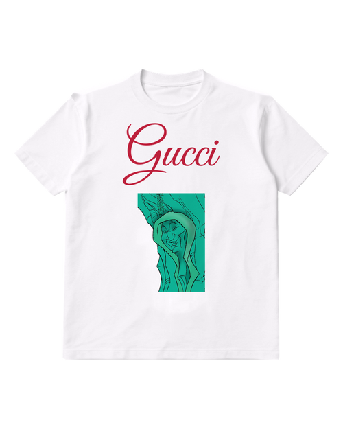 White Turquoise Carved Face Panel Graphic T-Shirt - front product view