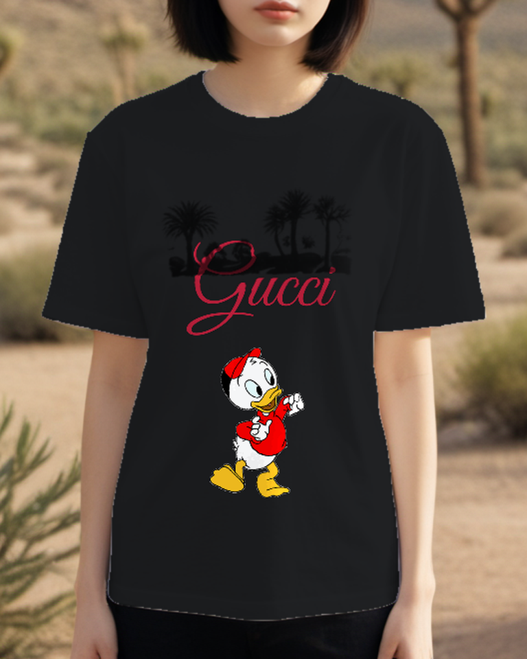 Black Red Cap Young Duck Graphic T-Shirt - styled view 5