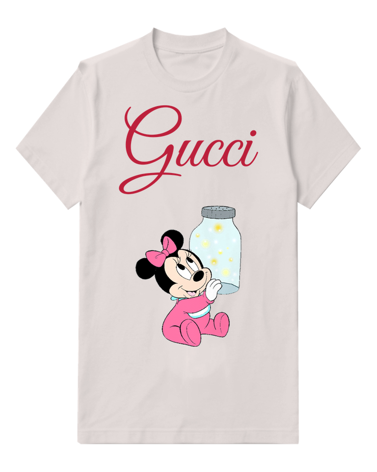 Light Gray Baby Minnie Holding Glowing Jar Graphic T-Shirt - front product view