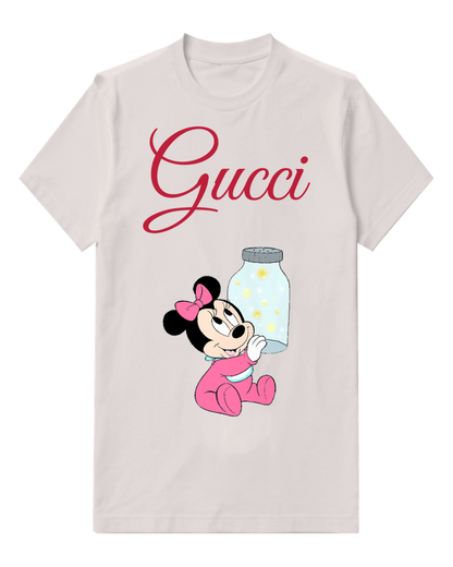 Light Gray Baby Minnie Holding Glowing Jar Graphic T-Shirt - front product view