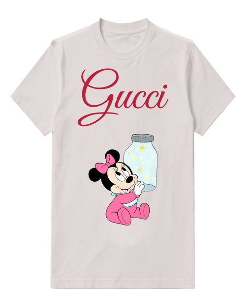 Light Gray Baby Minnie Holding Glowing Jar Graphic T-Shirt - front product view