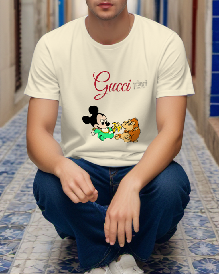 Ivory Baby Mouse And Toy Monkey Graphic T-Shirt - styled view 4