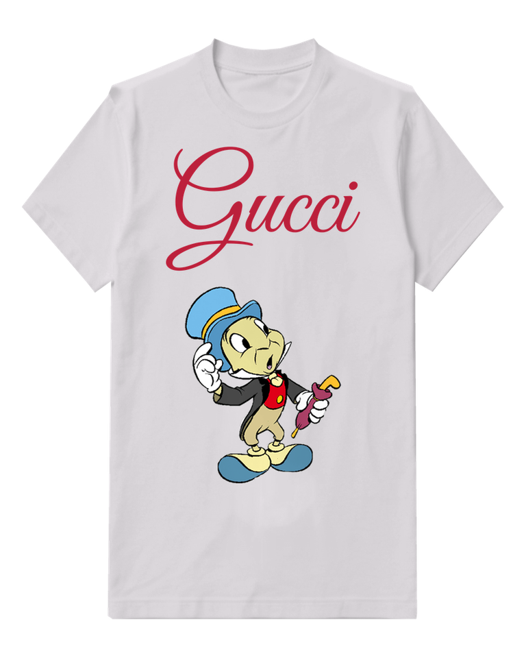 Light Gray Jiminy Cricket Waving Hand Holding Umbrella Graphic T-Shirt - front product view