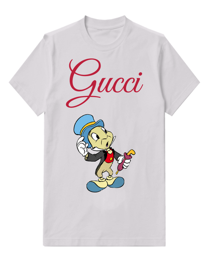 Light Gray Jiminy Cricket Waving Hand Holding Umbrella Graphic T-Shirt - front product view