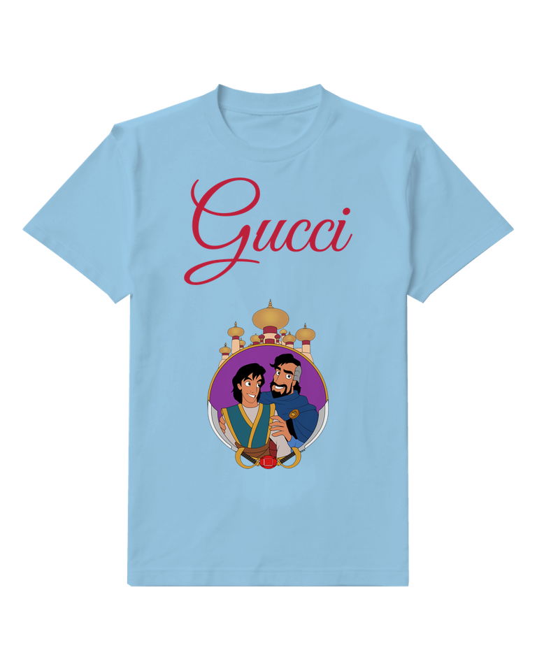 Sky Blue Royal Family Circular Portrait Graphic T-Shirt - front product view