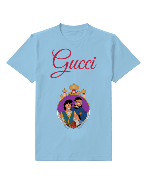 Sky Blue Royal Family Circular Portrait Graphic T-Shirt - front product view