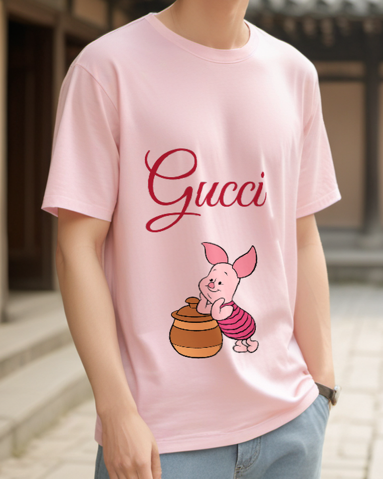 Blush Pink Piglet Honey Pot Graphic T-Shirt - styled view 2