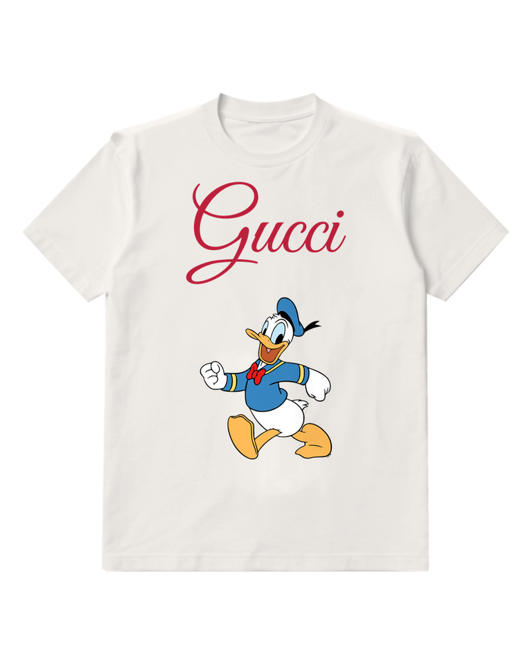 White Donald Duck Running Forward Graphic T-Shirt - front product view
