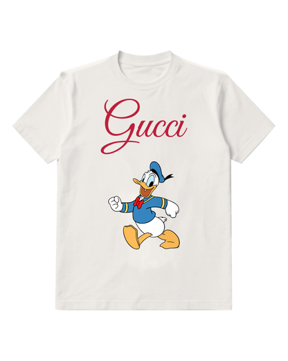 White Donald Duck Running Forward Graphic T-Shirt - front product view
