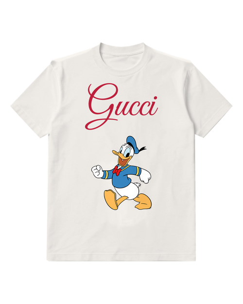 White Donald Duck Running Forward Graphic T-Shirt - front product view