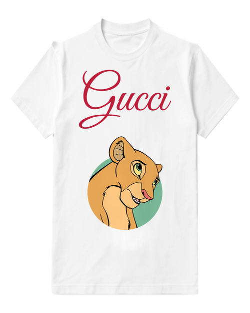 White Lioness Smiling With Open Mouth Graphic T-Shirt - front product view