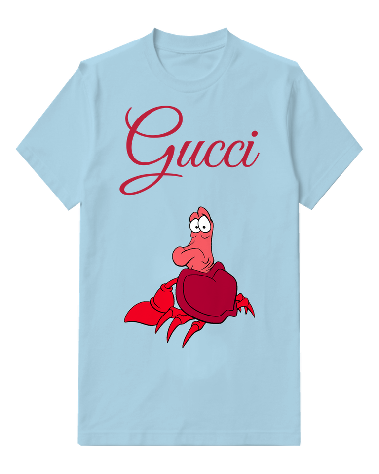 Sky Blue Red Crab Raised Claws Graphic T-Shirt - front product view