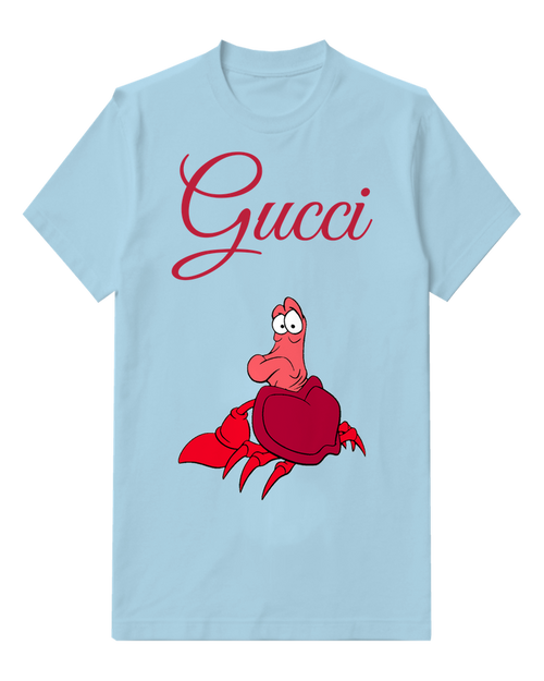 Sky Blue Red Crab Raised Claws Graphic T-Shirt - front product view